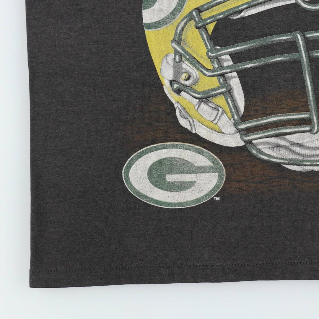 90'S TRUE-FAN NFL GREEN BAY PACKERS Sports Print T-Shirt, Men's Size M (Equivalent), Vintage cotton black type Vintage Second Hand