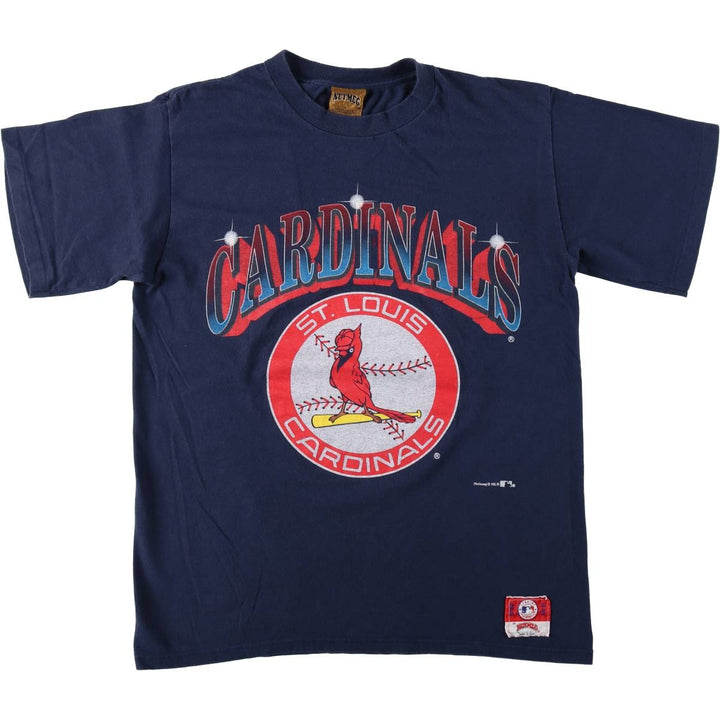 90'S NUTMEG MLB St. Louis Cardinals Logo Print T-Shirt, Made in USA, Men's Size M (approx.), Vintage cotton navy blue type Vintage Second Hand