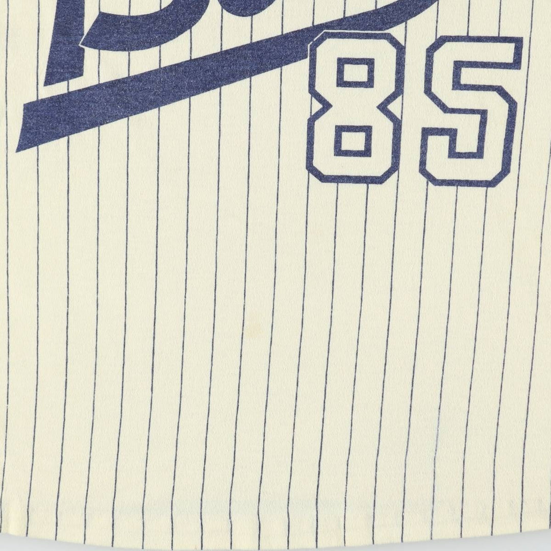 Addition II Stripe Pattern Baseball T-Shirt, Made in USA, Men's Size M (Equivalent), Vintage unclear navy blue type Vintage Second Hand