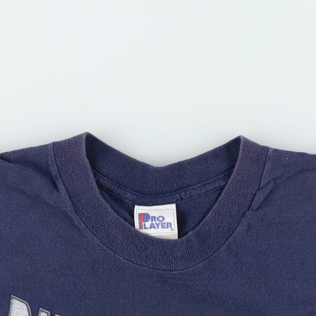 90'S PRO LAYER NFL DALLAS COWBOYS (Dallas Cowboys) Sports Print T-Shirt, Made in USA, Men's XXL equivalent, Vintage cotton navy blue type Vintage Second Hand