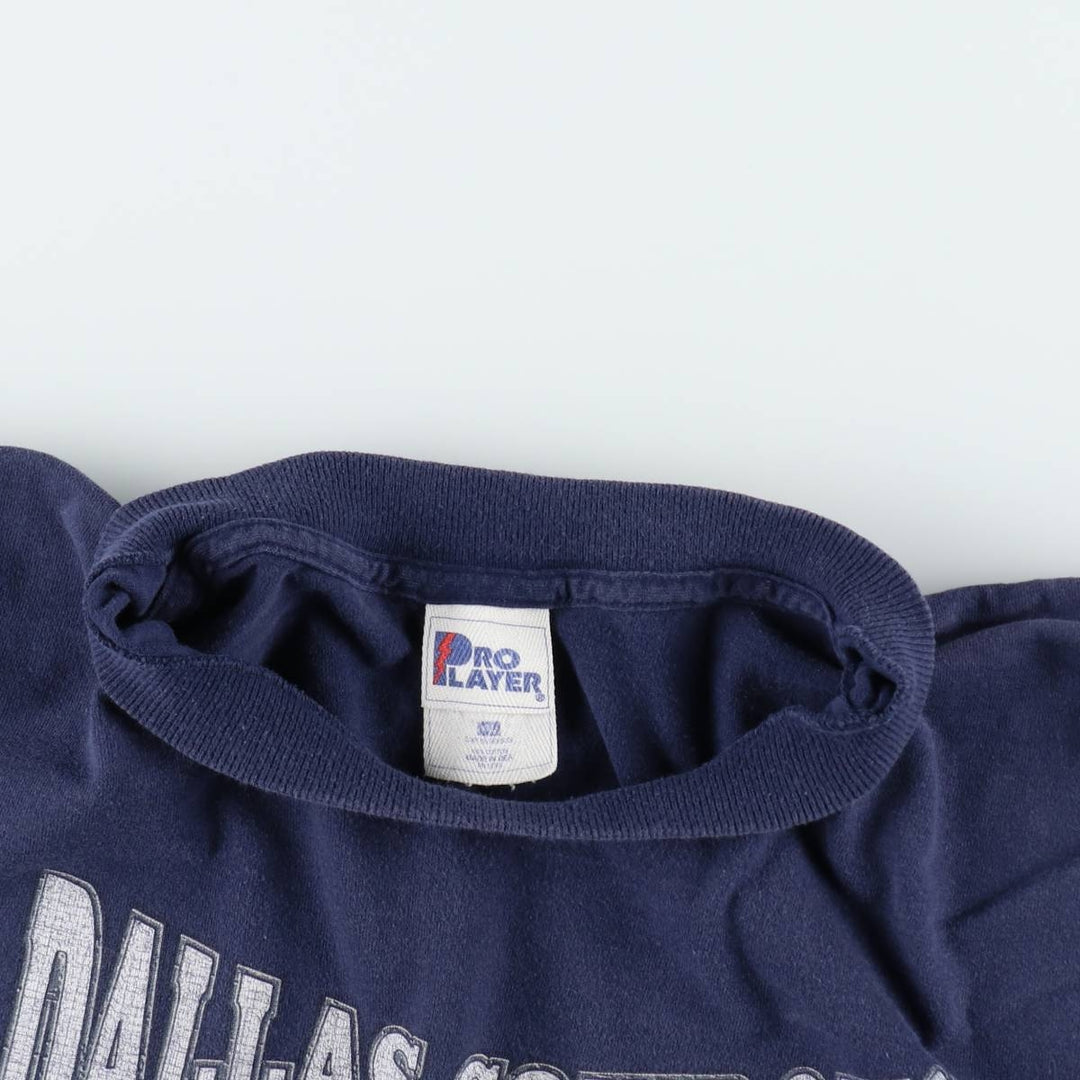 90'S PRO LAYER NFL DALLAS COWBOYS (Dallas Cowboys) Sports Print T-Shirt, Made in USA, Men's XXL equivalent, Vintage cotton navy blue type Vintage Second Hand