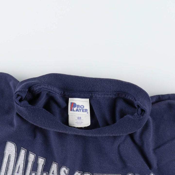 90'S PRO LAYER NFL DALLAS COWBOYS (Dallas Cowboys) Sports Print T-Shirt, Made in USA, Men's XXL equivalent, Vintage cotton navy blue type Vintage Second Hand