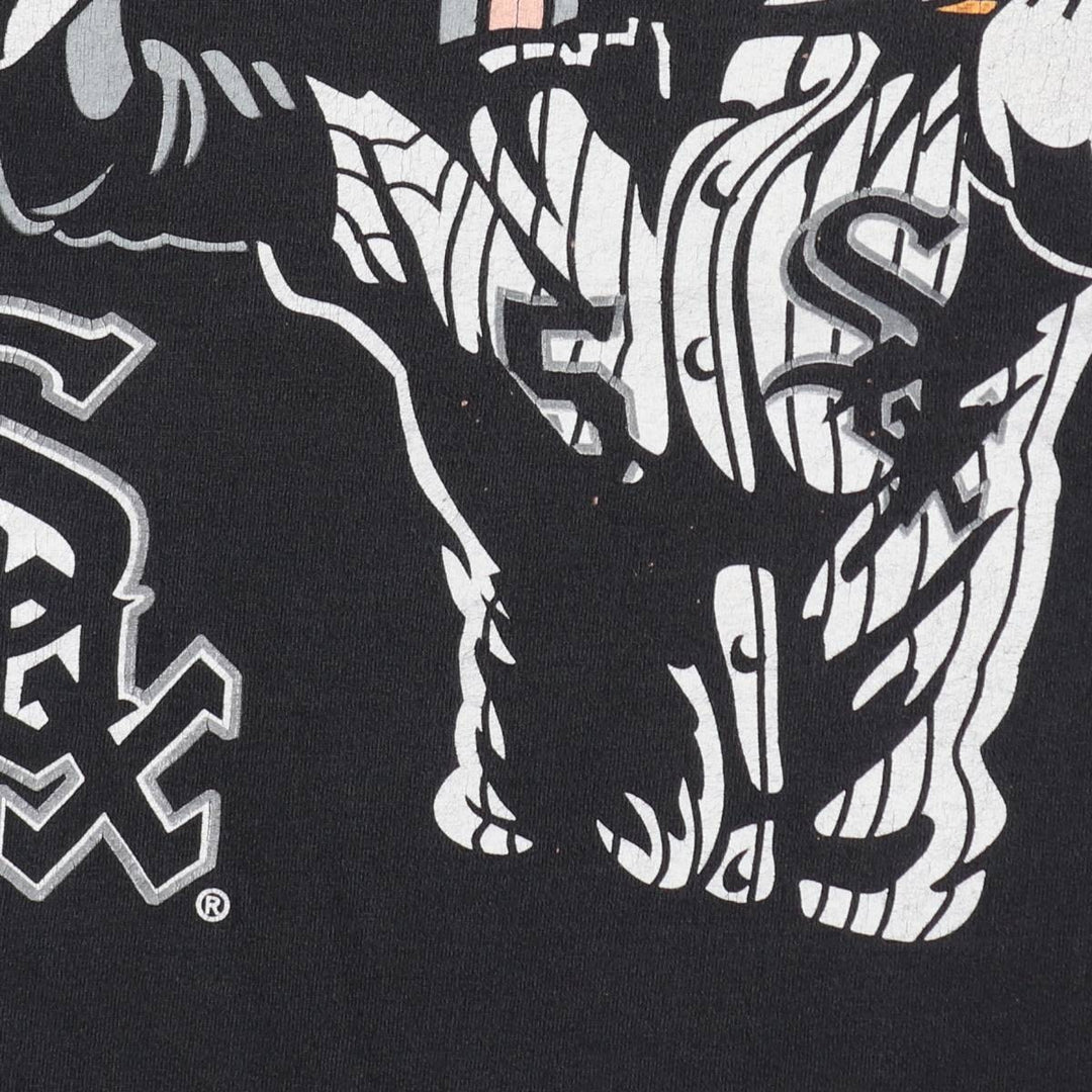 90'S Anvil Chicago White Sox Looney Tunes Bugs Bunny Character Print T-Shirt (Men's XL equivalent) cotton black type Vintage Second Hand