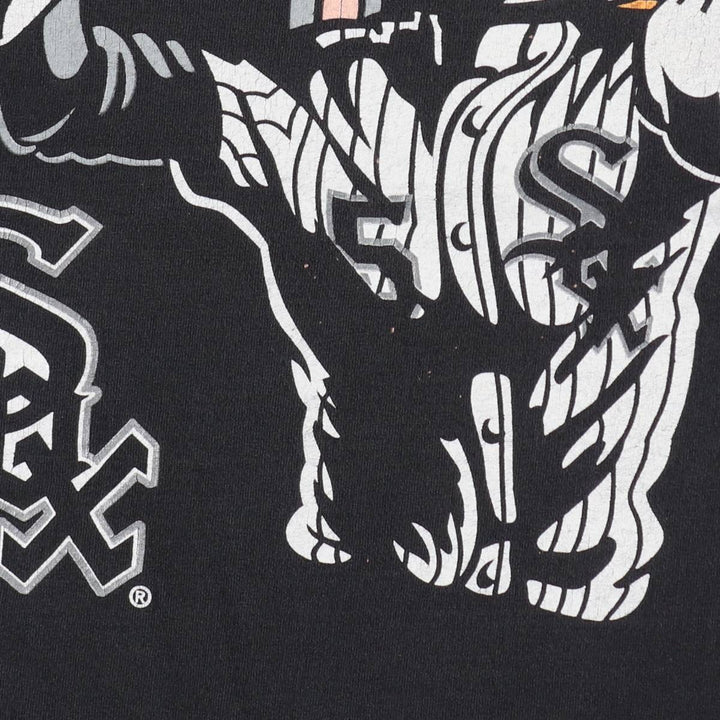 90'S Anvil Chicago White Sox Looney Tunes Bugs Bunny Character Print T-Shirt (Men's XL equivalent) cotton black type Vintage Second Hand