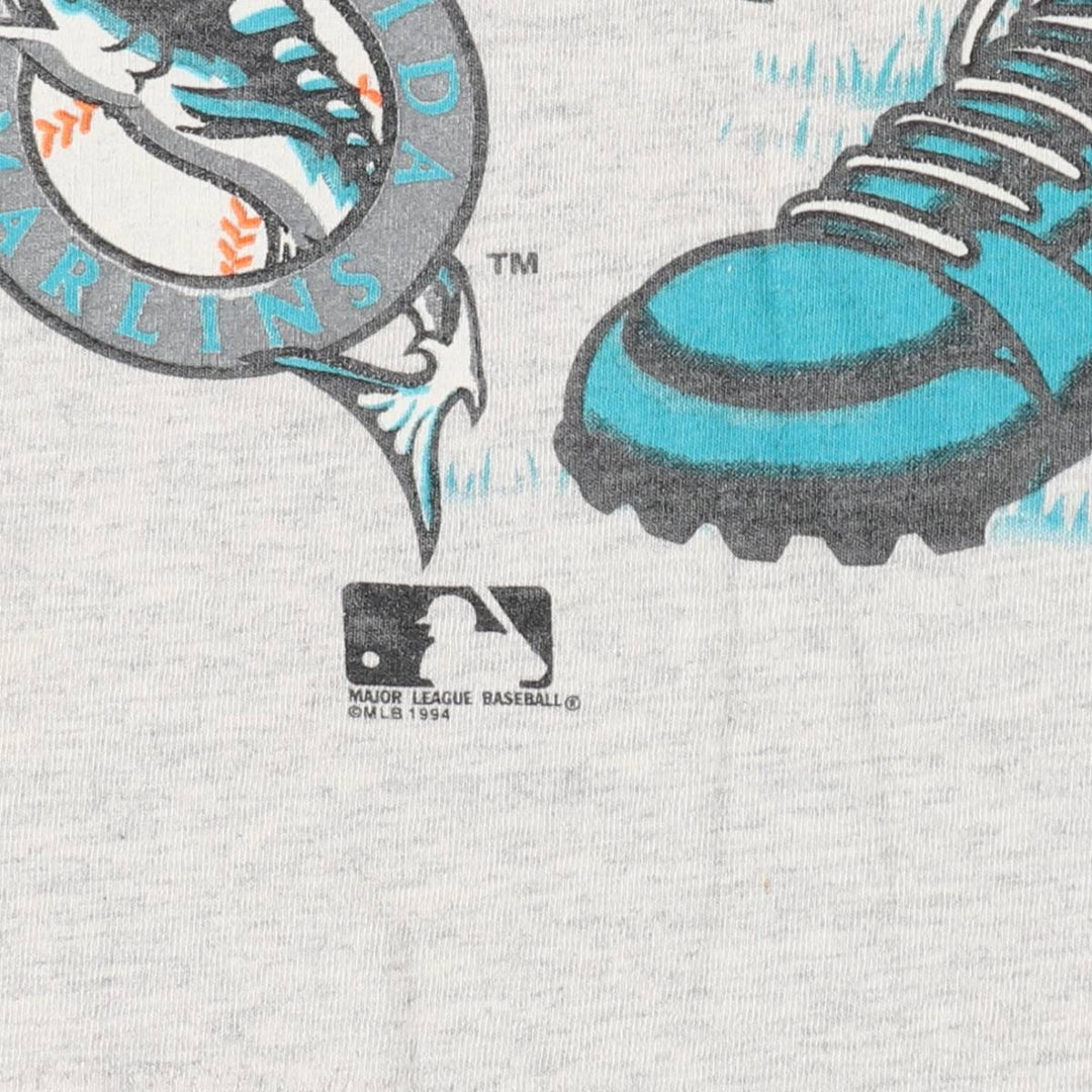 90'S Anvil Florida Marlins Looney Tunes Tasmanian Devil Character Print T-Shirt (Men's XL equivalent) cotton gray type Vintage Second Hand