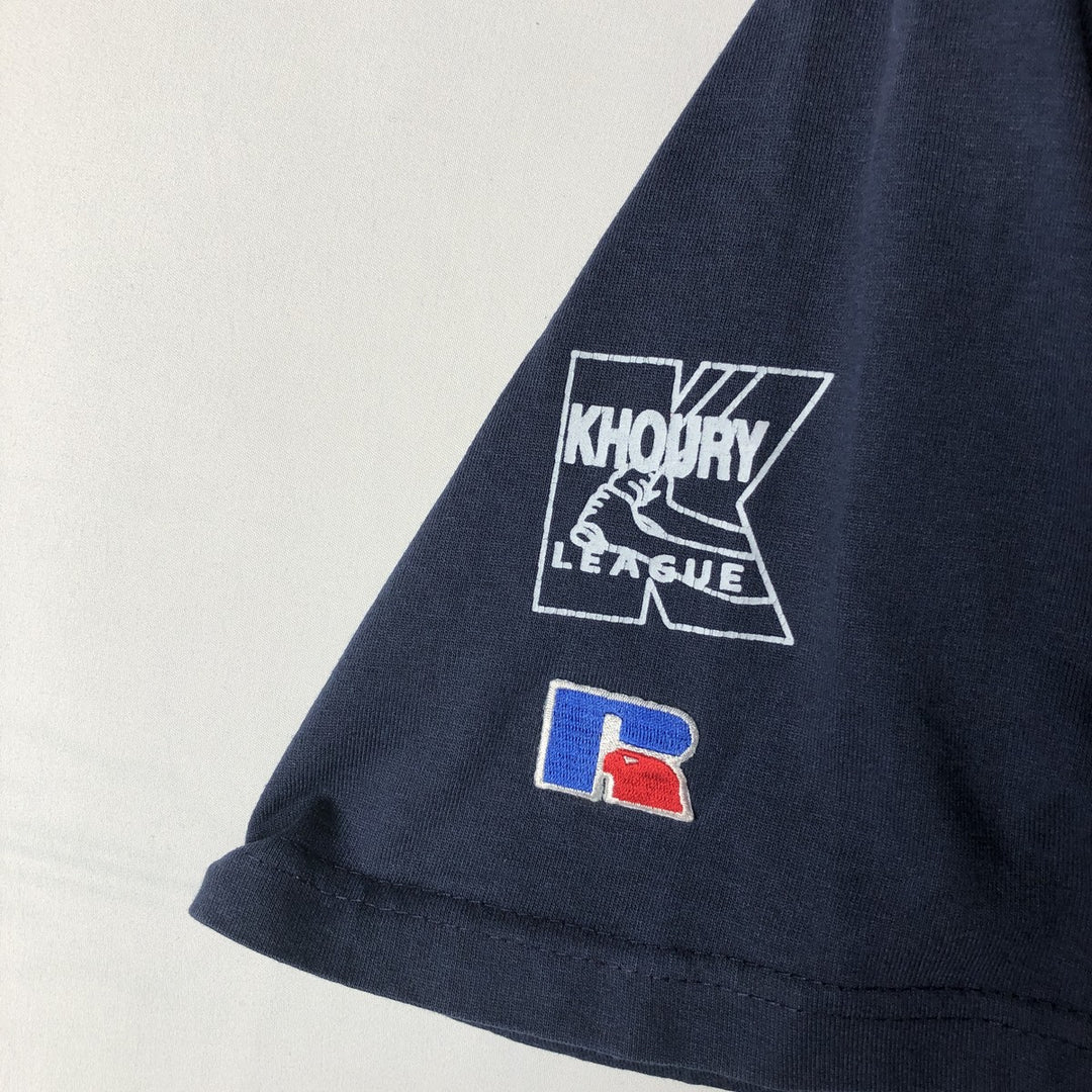 90'S Russell Seattle Mariners MLB Henley Neck Sports Print T-Shirt, Made in USA, Men's Size L (approx.) cotton navy blue type Vintage Second Hand