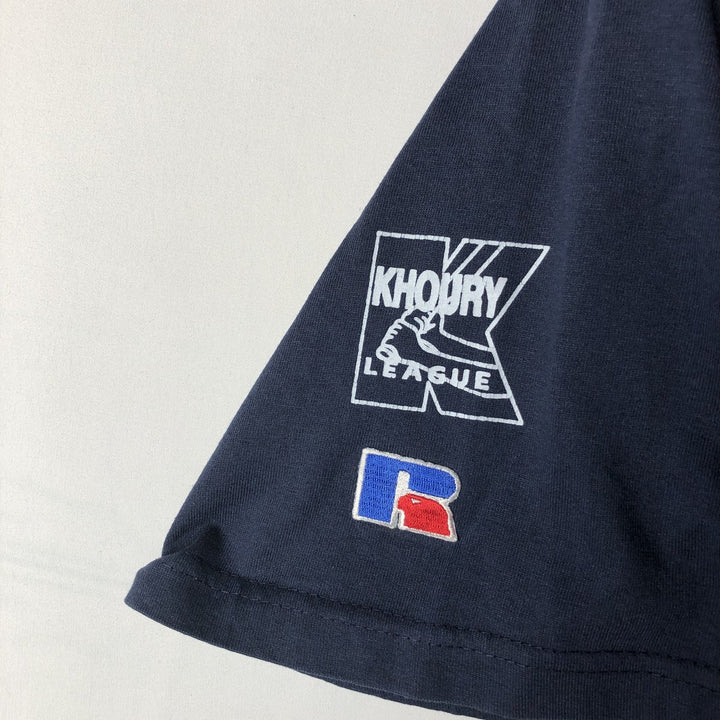 90'S Russell Seattle Mariners MLB Henley Neck Sports Print T-Shirt, Made in USA, Men's Size L (approx.) cotton navy blue type Vintage Second Hand