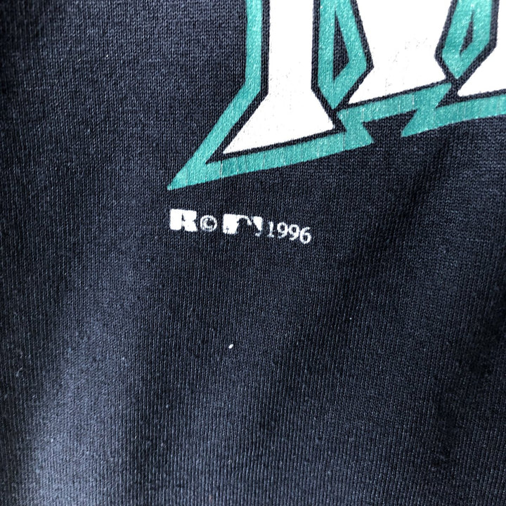 90'S Russell Seattle Mariners MLB Henley Neck Sports Print T-Shirt, Made in USA, Men's Size L (approx.) cotton navy blue type Vintage Second Hand
