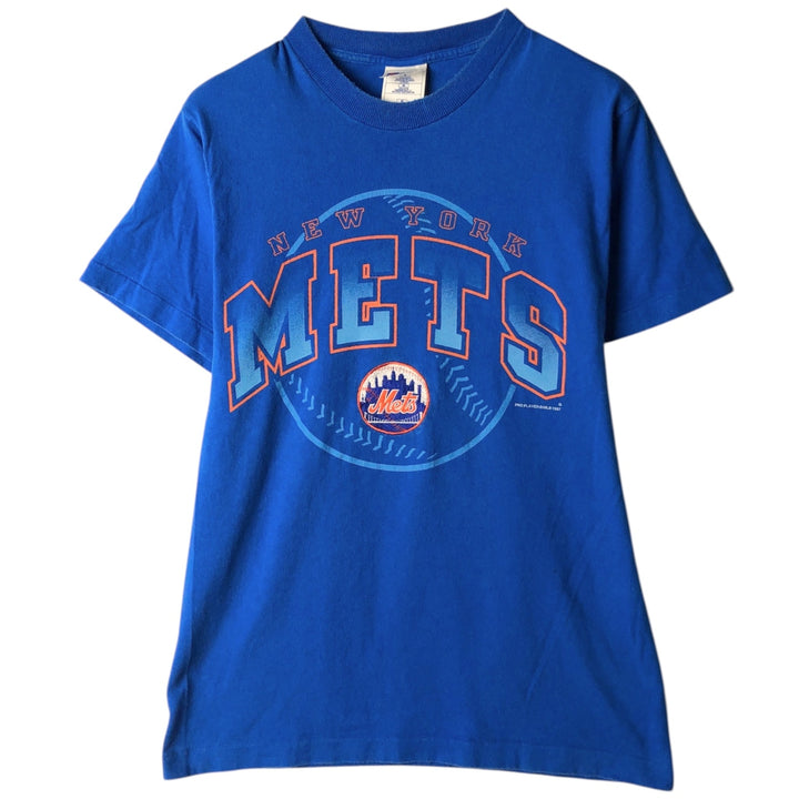 90'S PRO PLAYER MLB NEW YORK METS Sports Print T-Shirt, Made in USA, Men's Size M (Equivalent), Vintage cotton blue type Vintage Second Hand