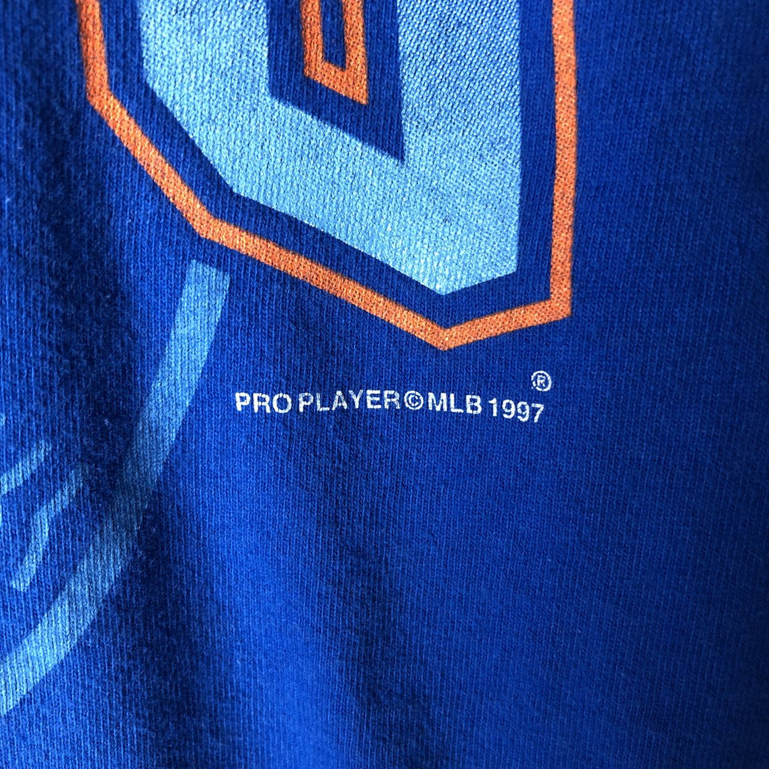 90'S PRO PLAYER MLB NEW YORK METS Sports Print T-Shirt, Made in USA, Men's Size M (Equivalent), Vintage cotton blue type Vintage Second Hand