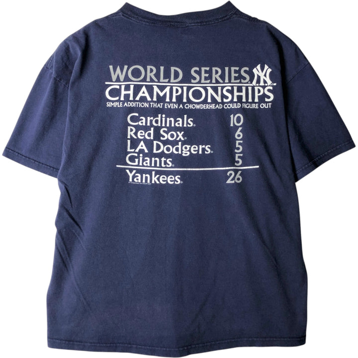 Lee SPORT MLB NEW YORK YANKEES Sports Print T-Shirt, Men's Size XL (approx.) cotton navy blue type Vintage Second Hand