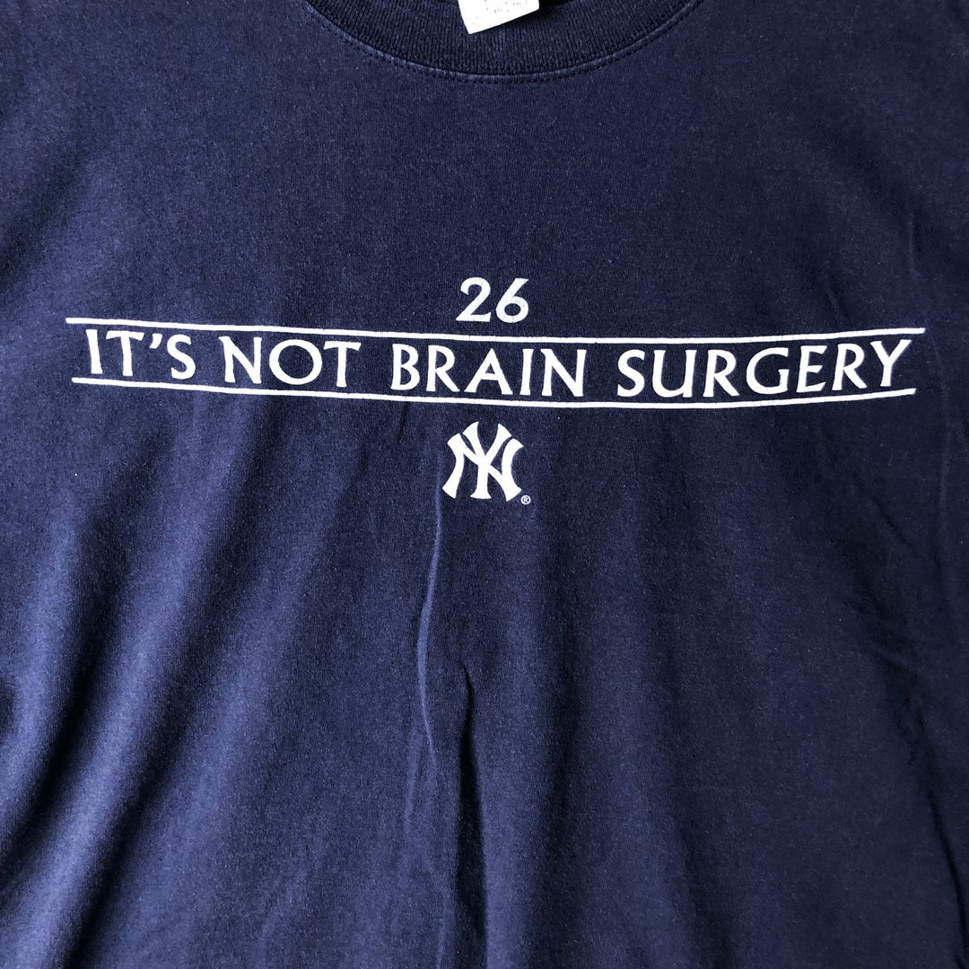 Lee SPORT MLB NEW YORK YANKEES Sports Print T-Shirt, Men's Size XL (approx.) cotton navy blue type Vintage Second Hand