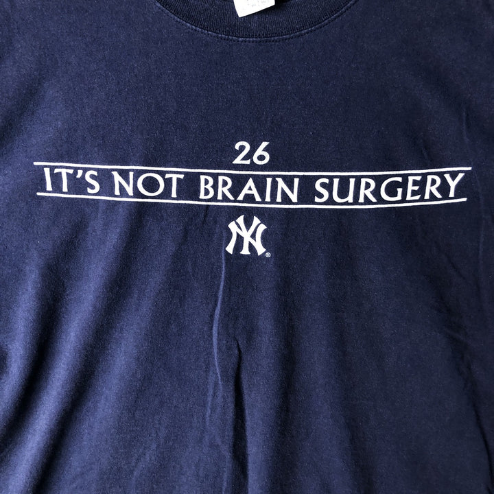 Lee SPORT MLB NEW YORK YANKEES Sports Print T-Shirt, Men's Size XL (approx.) cotton navy blue type Vintage Second Hand