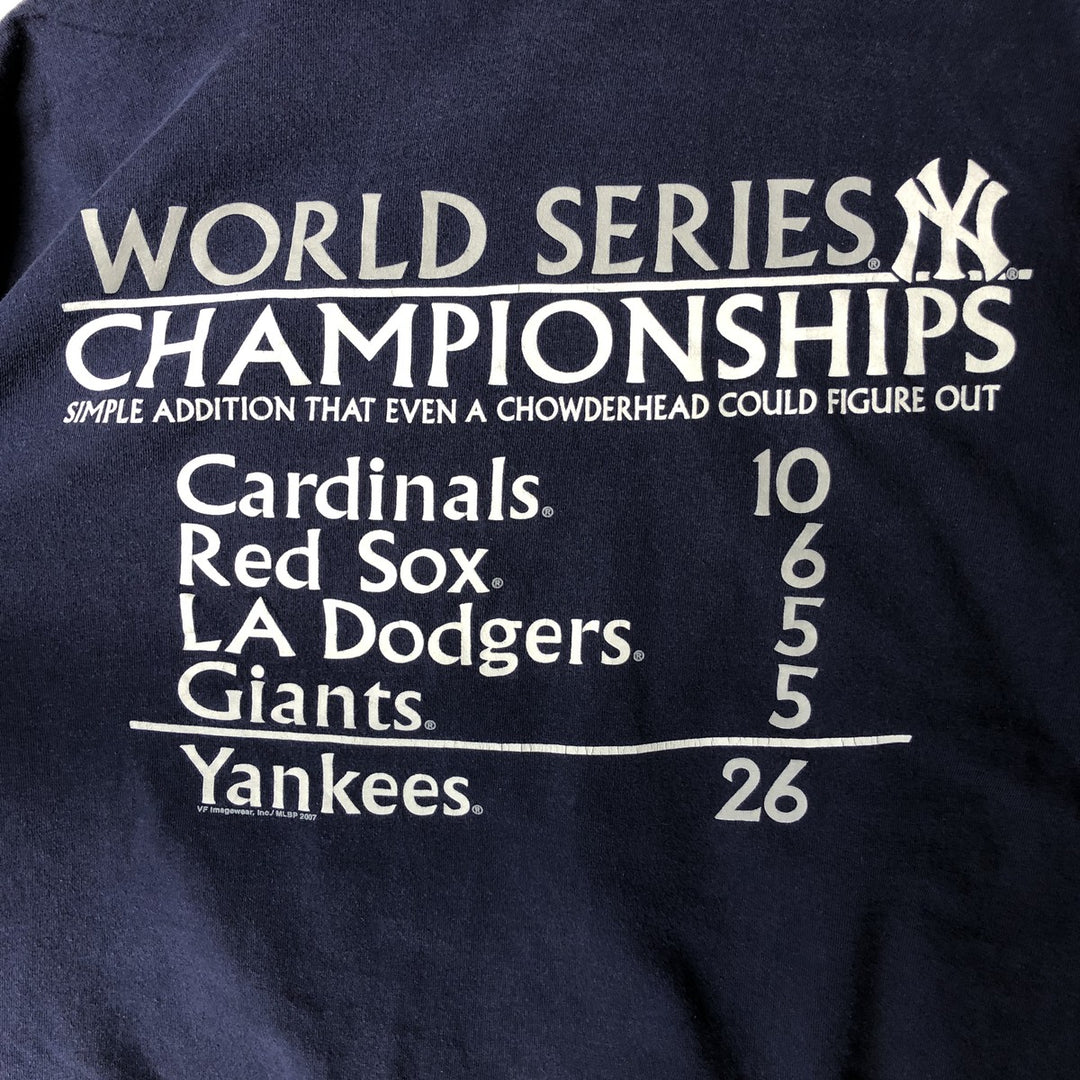 Lee SPORT MLB NEW YORK YANKEES Sports Print T-Shirt, Men's Size XL (approx.) cotton navy blue type Vintage Second Hand