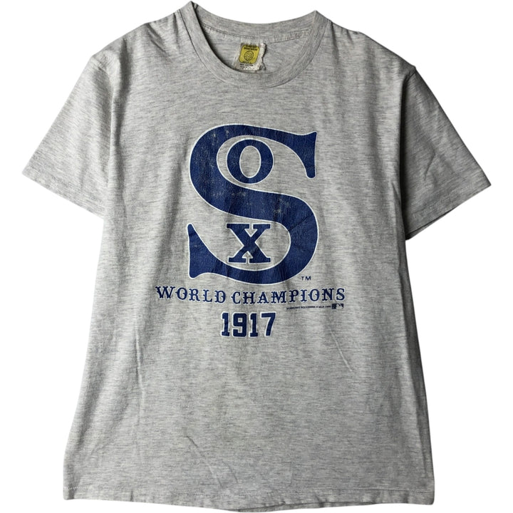 90'S SUNBURST SPORTSWEAR MLB CHICAGO WHITE SOX Sports Print T-Shirt, Made in USA, Men's Size L (approx.) cotton gray type Vintage Second Hand