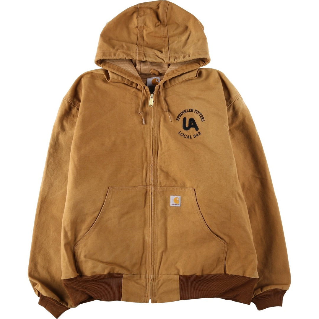Carhartt Active Jacket Duck Full Zip Parka Made in USA Men's XXL cotton beige type brown Vintage Second Hand