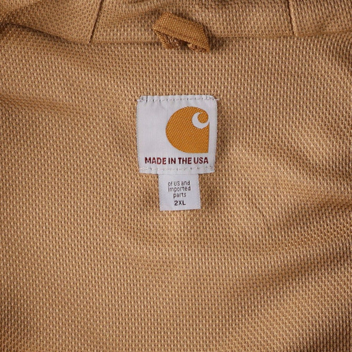 Carhartt Active Jacket Duck Full Zip Parka Made in USA Men's XXL cotton beige type brown Vintage Second Hand