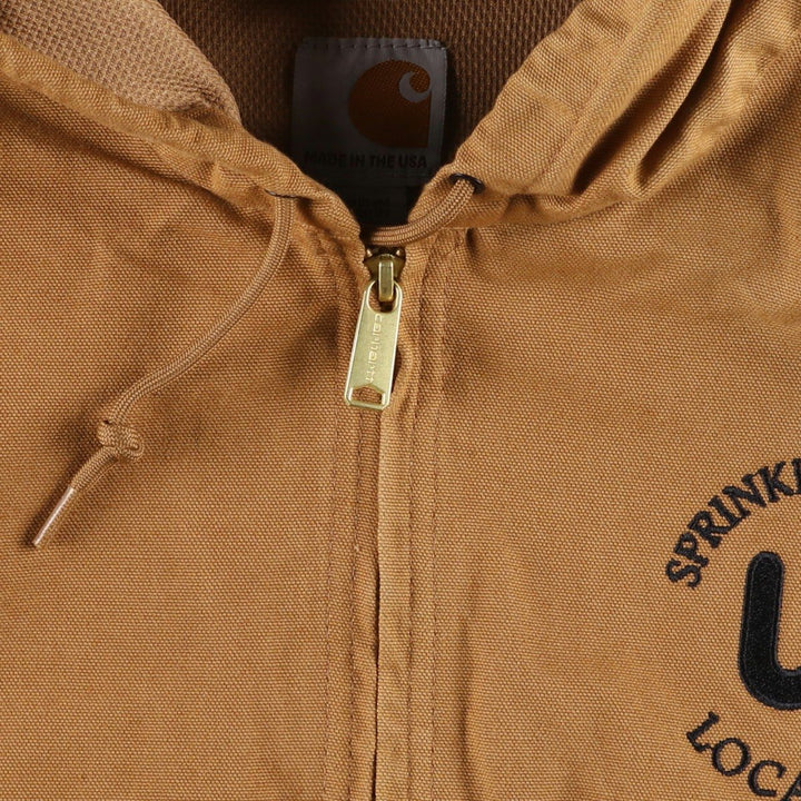 Carhartt Active Jacket Duck Full Zip Parka Made in USA Men's XXL cotton beige type brown Vintage Second Hand