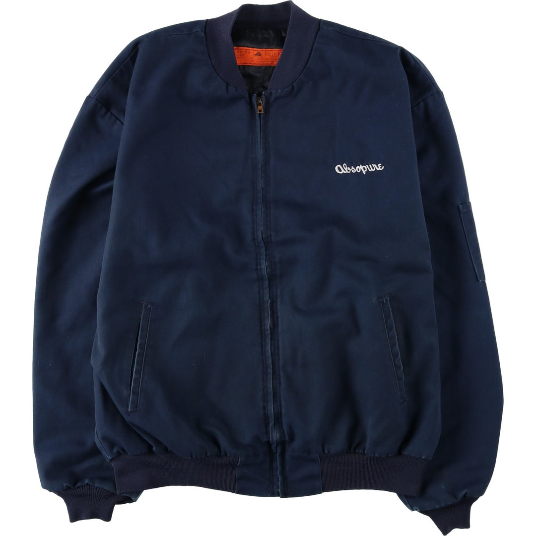 ~1980'S Red Kap Work Blouson, Made in USA, Men's XL equivalent, Vintage polyester navy blue type Vintage Second Hand