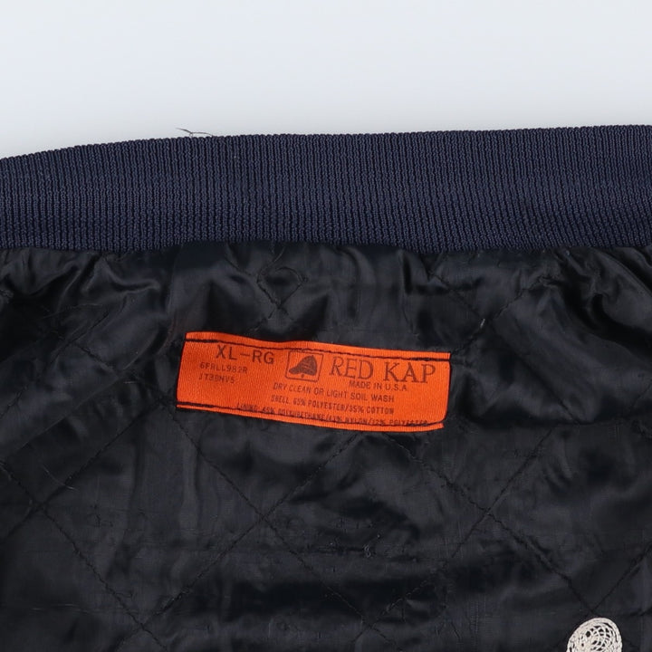~1980'S Red Kap Work Blouson, Made in USA, Men's XL equivalent, Vintage polyester navy blue type Vintage Second Hand