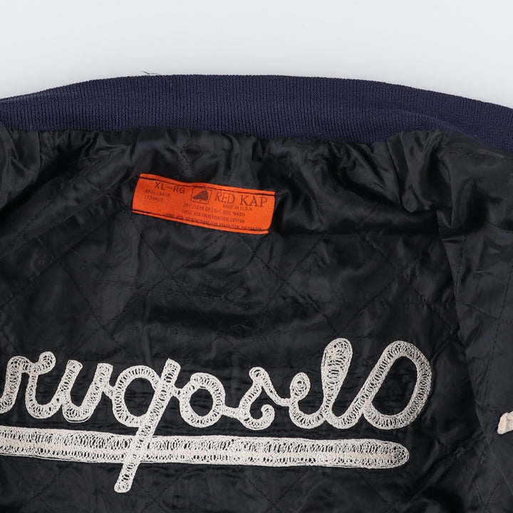 ~1980'S Red Kap Work Blouson, Made in USA, Men's XL equivalent, Vintage polyester navy blue type Vintage Second Hand