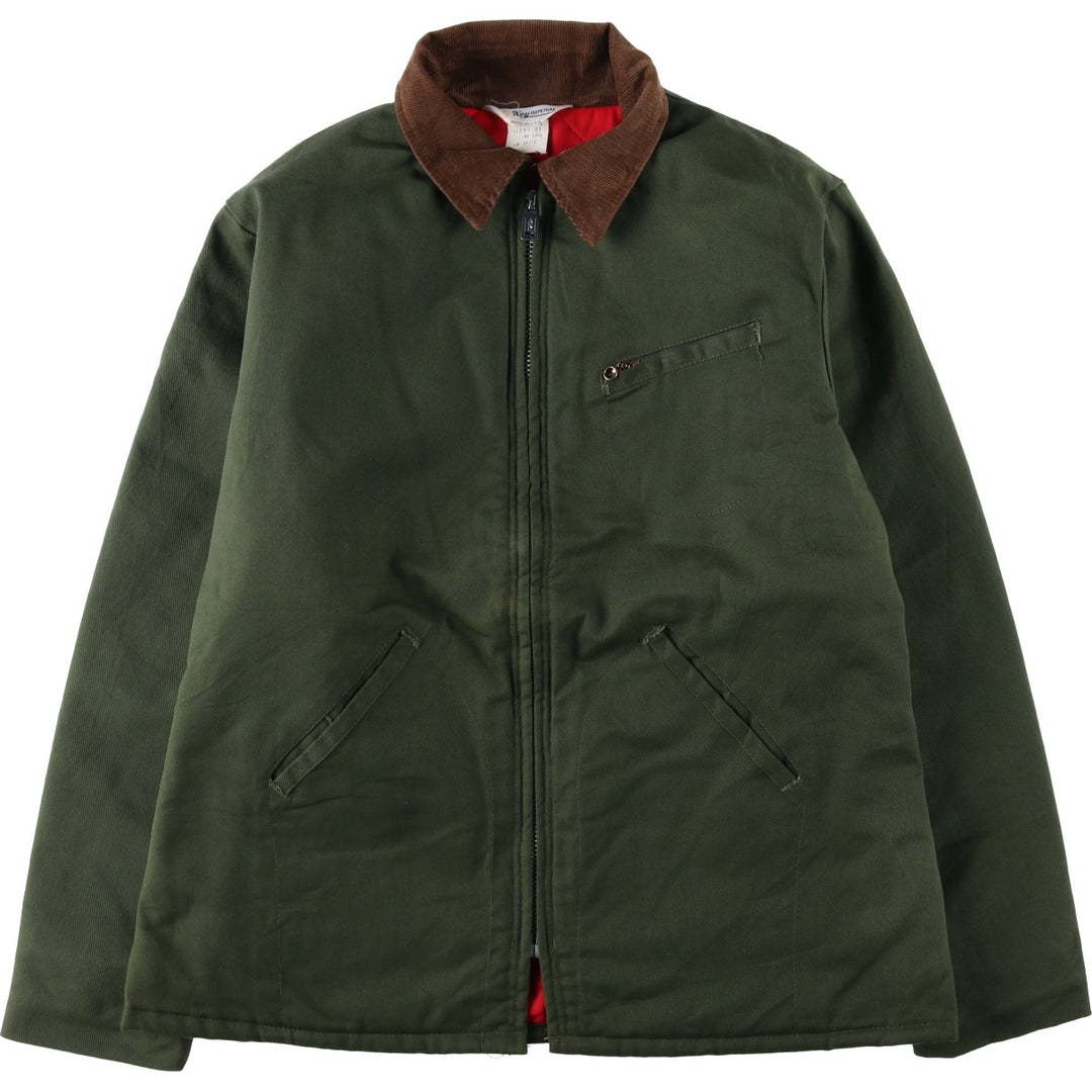 70'S Key Imperial padded work jacket, made in USA, men's size L equivalent, vintage. polyester Khaki type Vintage Second Hand