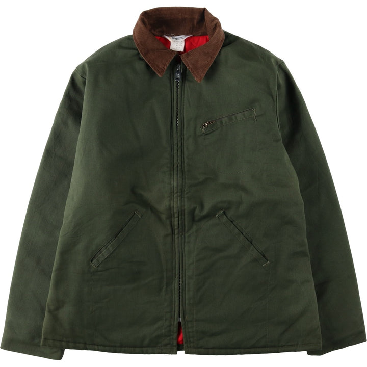 70'S Key Imperial padded work jacket, made in USA, men's size L equivalent, vintage. polyester Khaki type Vintage Second Hand