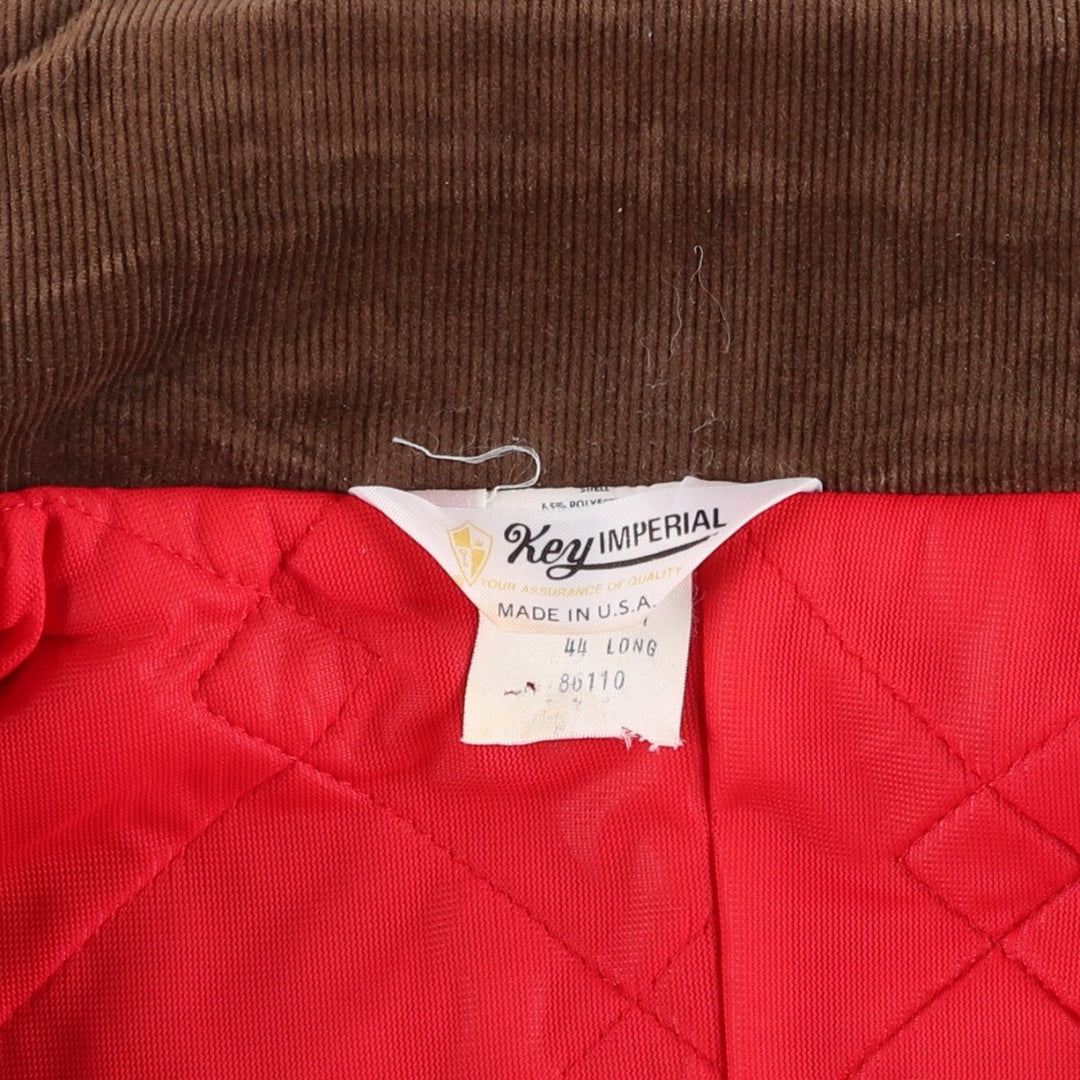70'S Key Imperial padded work jacket, made in USA, men's size L equivalent, vintage. polyester Khaki type Vintage Second Hand