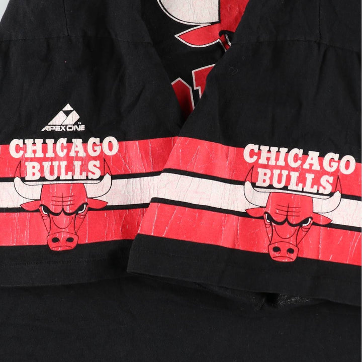 90'S APEX ONE NBA CHICAGOBULLS Hooded Logo Print T-Shirt, Made in USA, Men's XL (approx.) Vintage cotton black type Vintage Second Hand