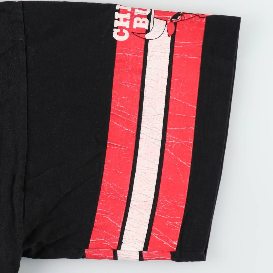 90'S APEX ONE NBA CHICAGOBULLS Hooded Logo Print T-Shirt, Made in USA, Men's XL (approx.) Vintage cotton black type Vintage Second Hand