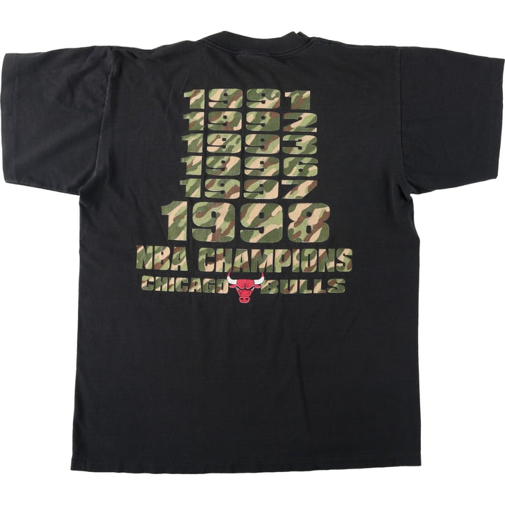 90'S Anvil NFL Chicago Bears Camouflage Pattern Sports Print T-Shirt, Made in USA, Men's Size L (Equivalent), Vintage cotton black type Vintage Second Hand