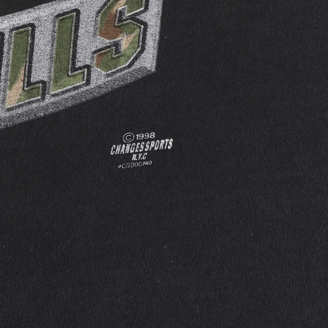 90'S Anvil NFL Chicago Bears Camouflage Pattern Sports Print T-Shirt, Made in USA, Men's Size L (Equivalent), Vintage cotton black type Vintage Second Hand