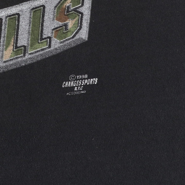 90'S Anvil NFL Chicago Bears Camouflage Pattern Sports Print T-Shirt, Made in USA, Men's Size L (Equivalent), Vintage cotton black type Vintage Second Hand