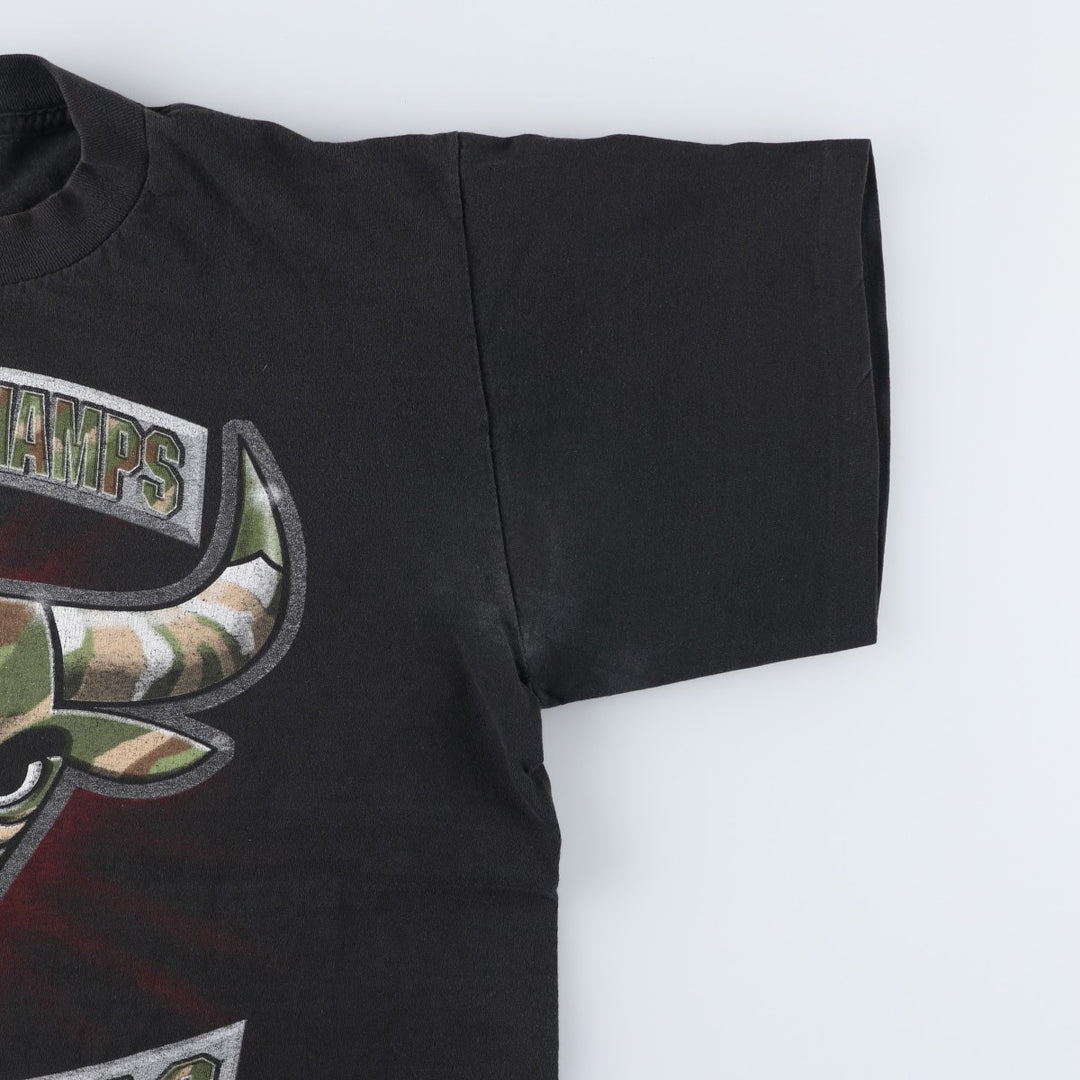 90'S Anvil NFL Chicago Bears Camouflage Pattern Sports Print T-Shirt, Made in USA, Men's Size L (Equivalent), Vintage cotton black type Vintage Second Hand