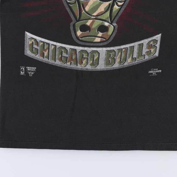 90'S Anvil NFL Chicago Bears Camouflage Pattern Sports Print T-Shirt, Made in USA, Men's Size L (Equivalent), Vintage cotton black type Vintage Second Hand