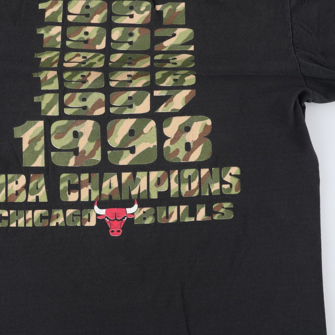 90'S Anvil NFL Chicago Bears Camouflage Pattern Sports Print T-Shirt, Made in USA, Men's Size L (Equivalent), Vintage cotton black type Vintage Second Hand
