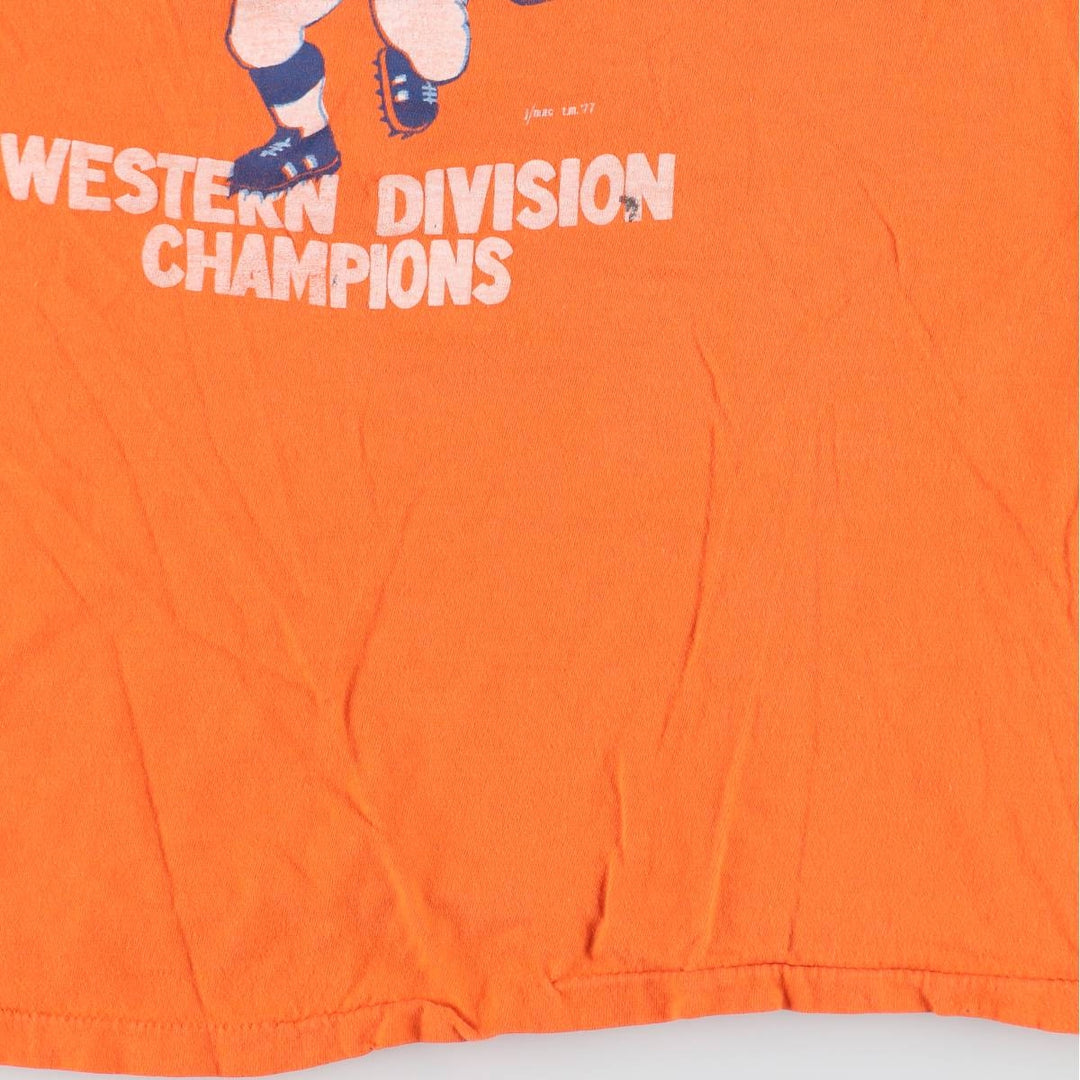 ~90'S NFL DENVER BRONCOS Sports Print T-Shirt, Men's Size S (Equivalent), Vintage unclear orange type Vintage Second Hand