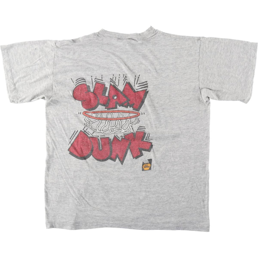 90'S SALEM NBA CHICAGOBULLS SLUM DUNK sports print T-shirt, men's size XL (approx.) cotton gray type Vintage Second Hand