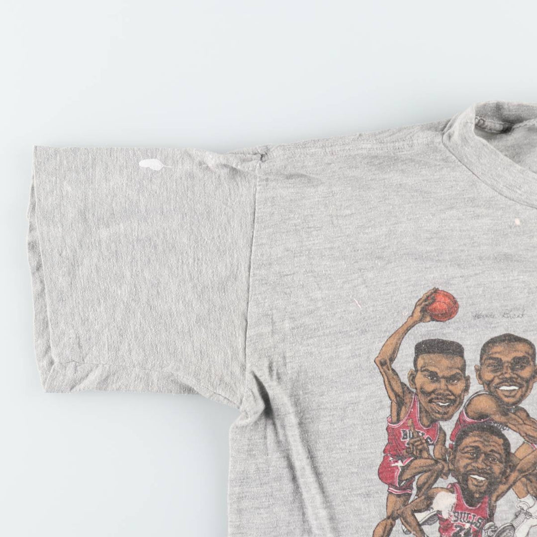 90'S SALEM NBA CHICAGOBULLS SLUM DUNK sports print T-shirt, men's size XL (approx.) cotton gray type Vintage Second Hand