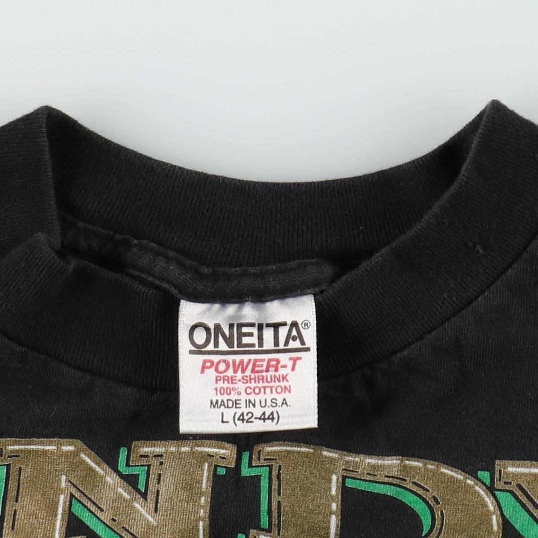 90'S Oneita NHL Dallas Stars ANDY MOOG Sports Print T-Shirt, Made in USA, Men's Size L (Equivalent), Vintage cotton black type Vintage Second Hand