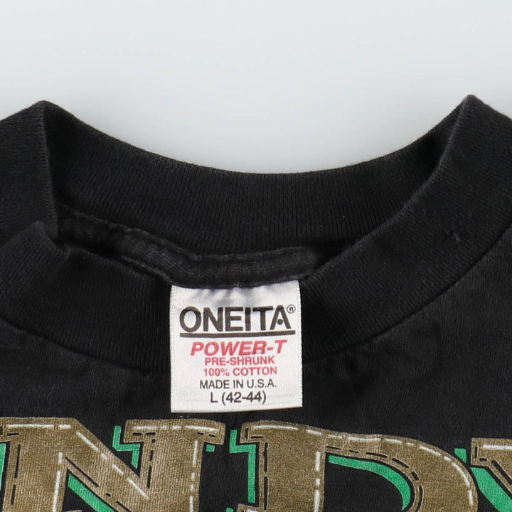 90'S Oneita NHL Dallas Stars ANDY MOOG Sports Print T-Shirt, Made in USA, Men's Size L (Equivalent), Vintage cotton black type Vintage Second Hand