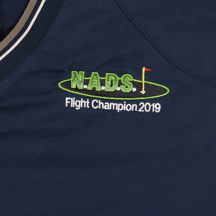 2000'S Nike Golf V-neck warm-up pullover, men's size XL polyester navy blue type Vintage Second Hand
