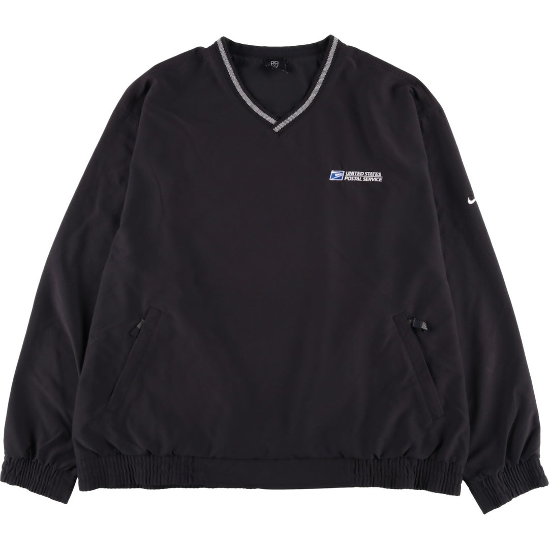 2000'S Nike V-neck Warm-up Pullover, Men's Size XL (approx.) polyester black type Vintage Second Hand