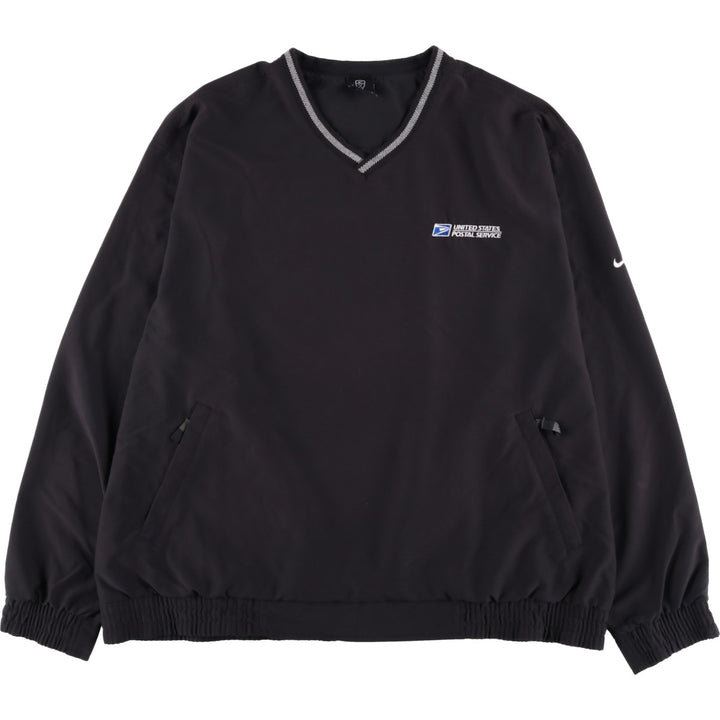 2000'S Nike V-neck Warm-up Pullover, Men's Size XL (approx.) polyester black type Vintage Second Hand