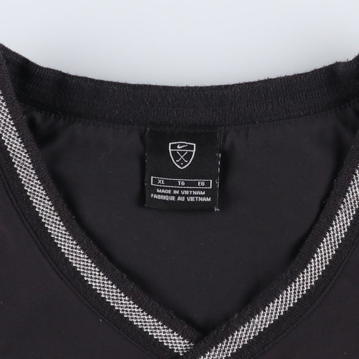 2000'S Nike V-neck Warm-up Pullover, Men's Size XL (approx.) polyester black type Vintage Second Hand