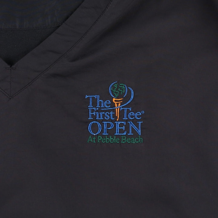 2000'S Nike Golf V-neck warm-up pullover, men's size XL polyester black type Vintage Second Hand
