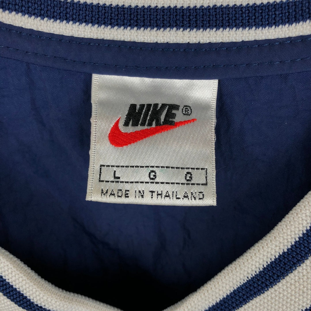 90'S Nike V-neck nylon pullover, men's size L (approx.) Nylon navy blue type Vintage Second Hand