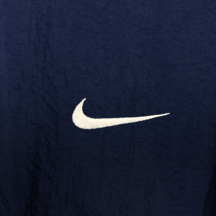 90'S Nike V-neck nylon pullover, men's size L (approx.) Nylon navy blue type Vintage Second Hand