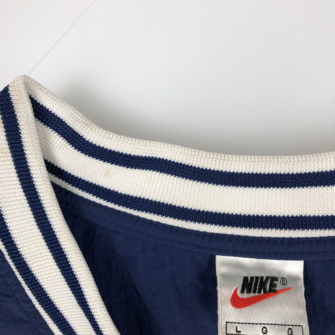 90'S Nike V-neck nylon pullover, men's size L (approx.) Nylon navy blue type Vintage Second Hand