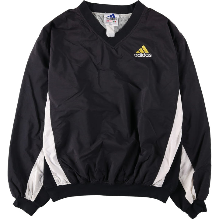 Vintage 90'S adidas V-neck warm-up pullover, size M, men's unclear black type Vintage Second Hand